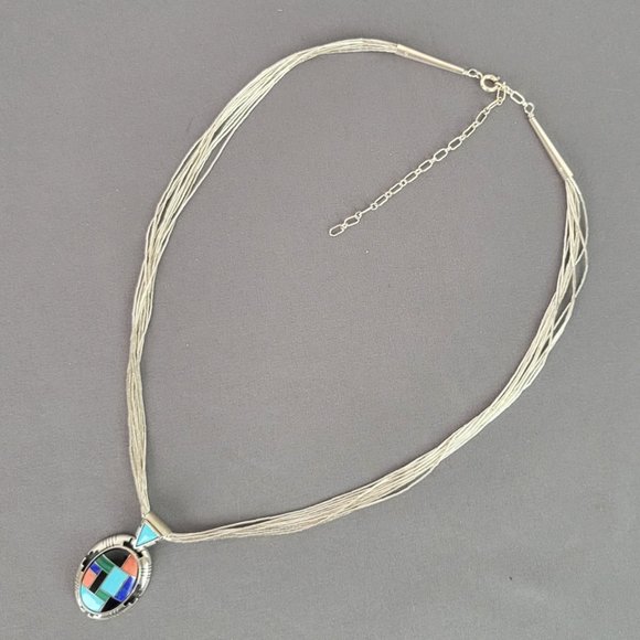 CAROLYN POLLACK 10-Strand Liquid Silver Necklace, Pendant, Earrings & Ri… - Picture 3 of 16